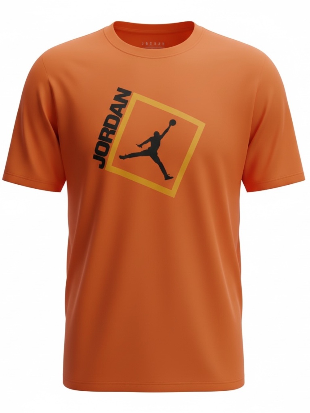 Nike Air Jordan Orange Short-Sleeve Graphic Tee with Black Jumpman